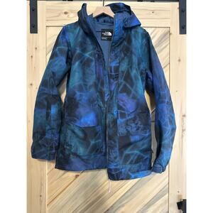 North Face Ski or Snowboarding Jacket in blue, black, purple and green